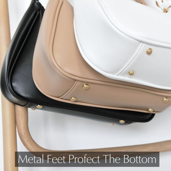 Women's Crescent Shoulder Bag Vegan Leather Chain Cross body bag Convertible Han - Picture 8 of 8